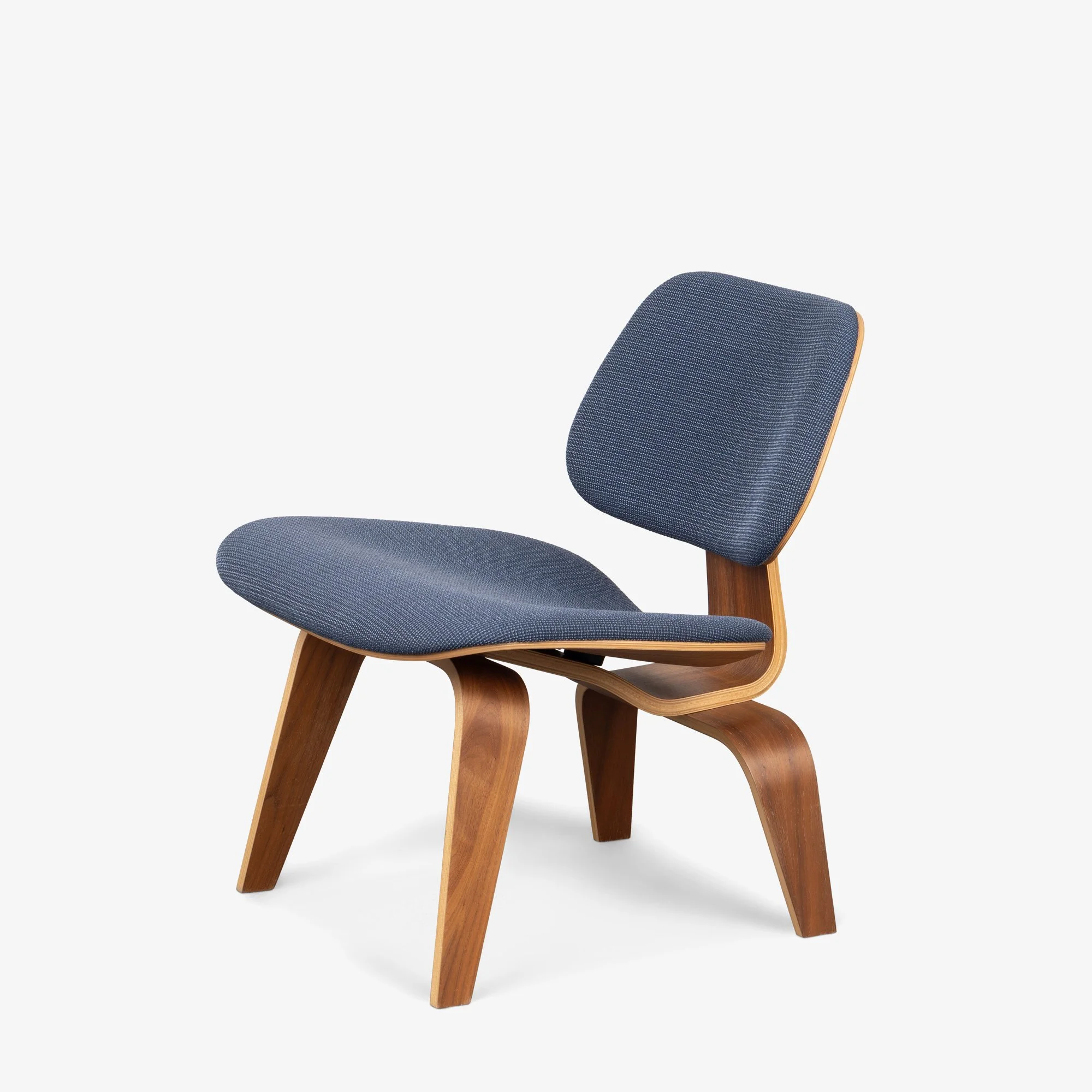 Eames LCW Upholstered Plywood Lounge Chairs by Herman Miller in